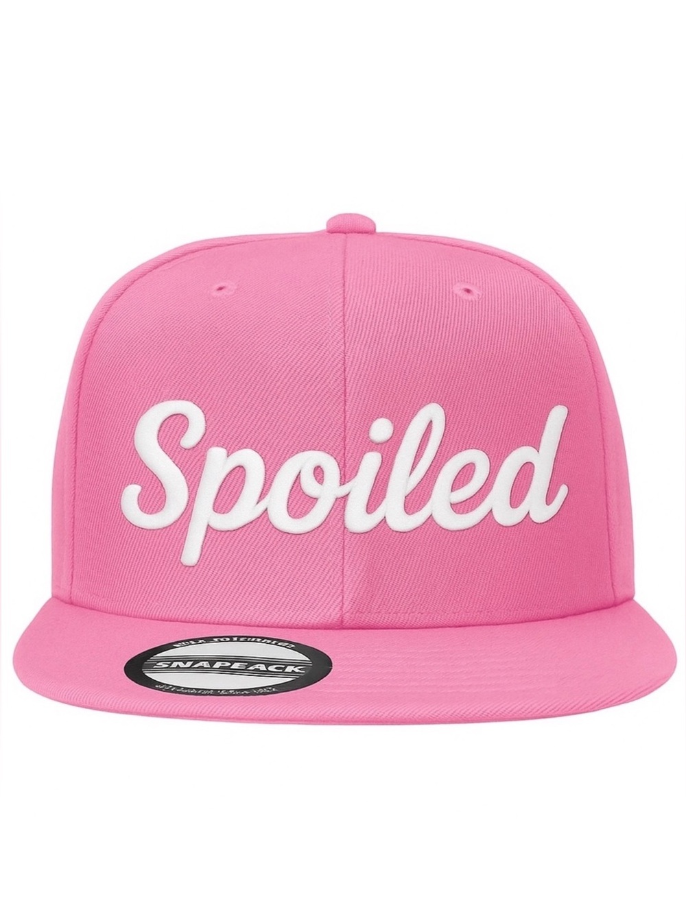 🩷 Spoiled Pink Snapback Hat —White Embroidered Adjustable Streetwear Cap | New